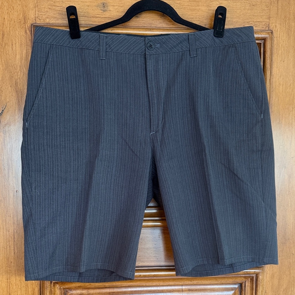 Travis Mathew Charcoal Pinstripe Shorts